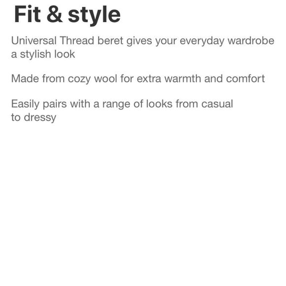 Women's Polyester Beret Hat🌷Universal Thread‎ Gray - Picture 2 of 3